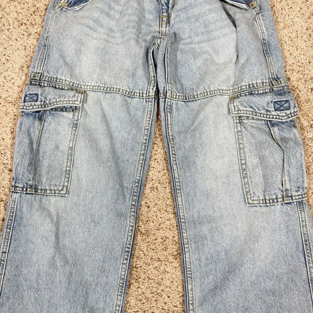 Aeropostale Women’s‎ Low-Rise Streetwear Light Wash Cargo Jeans Size Small